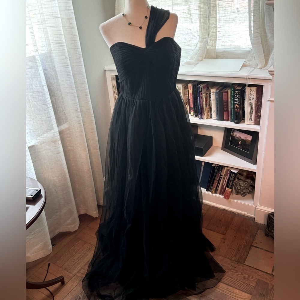 Pleat bodice evening dress